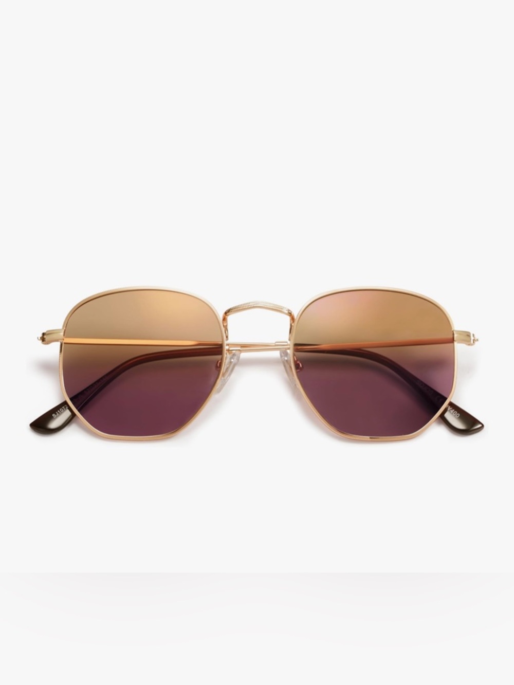 Rose Gold Frame Sunglasses with Gradient Brown-Rose Gold Lenses